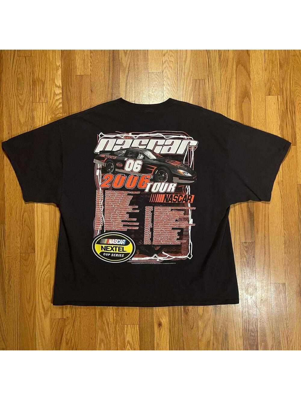 y2k NASCAR 2006 Double Sided Nextel Cup Tour Tee Graphic Racing T Shirt Mens 3XL